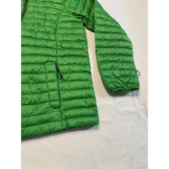 L L Bean Goose Down Puffer Jacket Kids Large 14-16 Green Full Zip Pockets - Picture 5 of 16